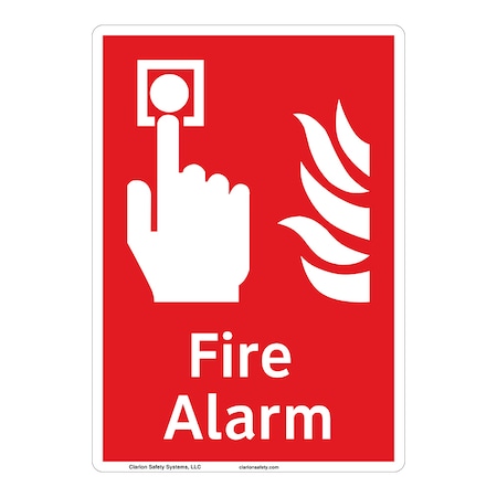 ANSI/ISO Compliant Fire Alarm Safety Signs Indoor/Outdoor Aluminum (BE) 10 X 7